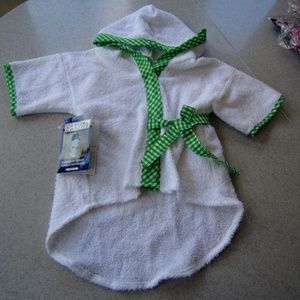 Casual Canine Gingham Terry Turtle Bathrobe Medium
